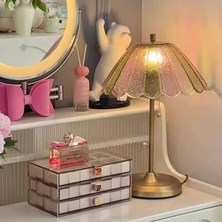 Vintage Glass Shade Table Lamp