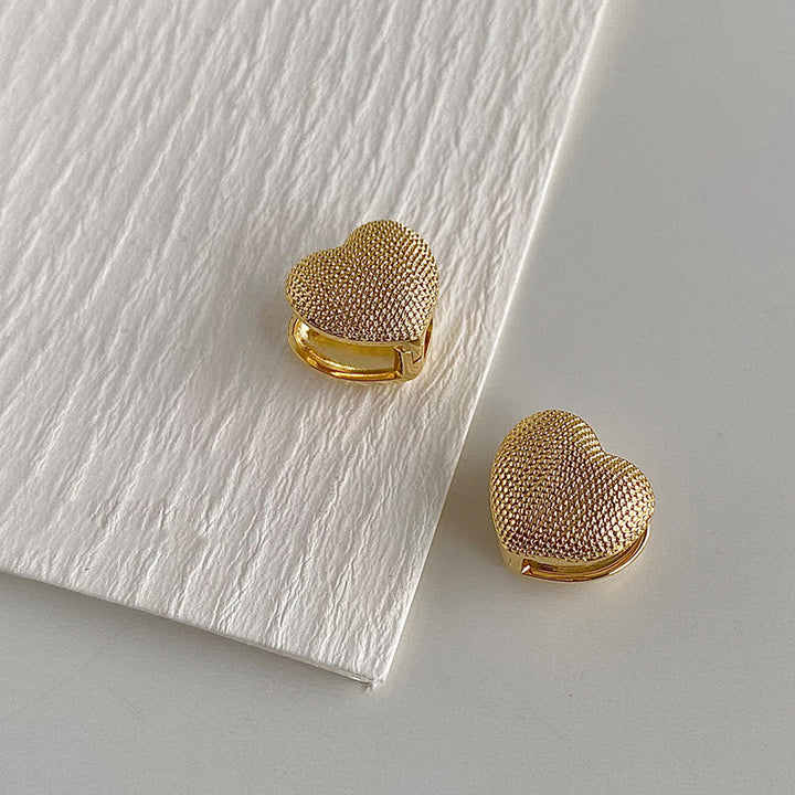 Finely Crafted Heart Stud Earrings Kalsten