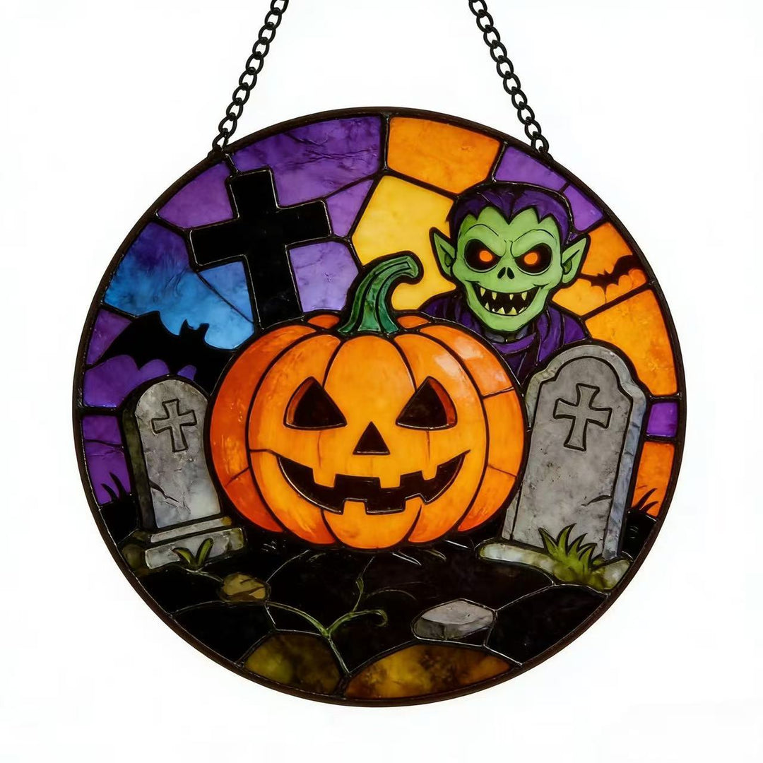 Decorative Skull Stained Glass Wall Art Kalsten