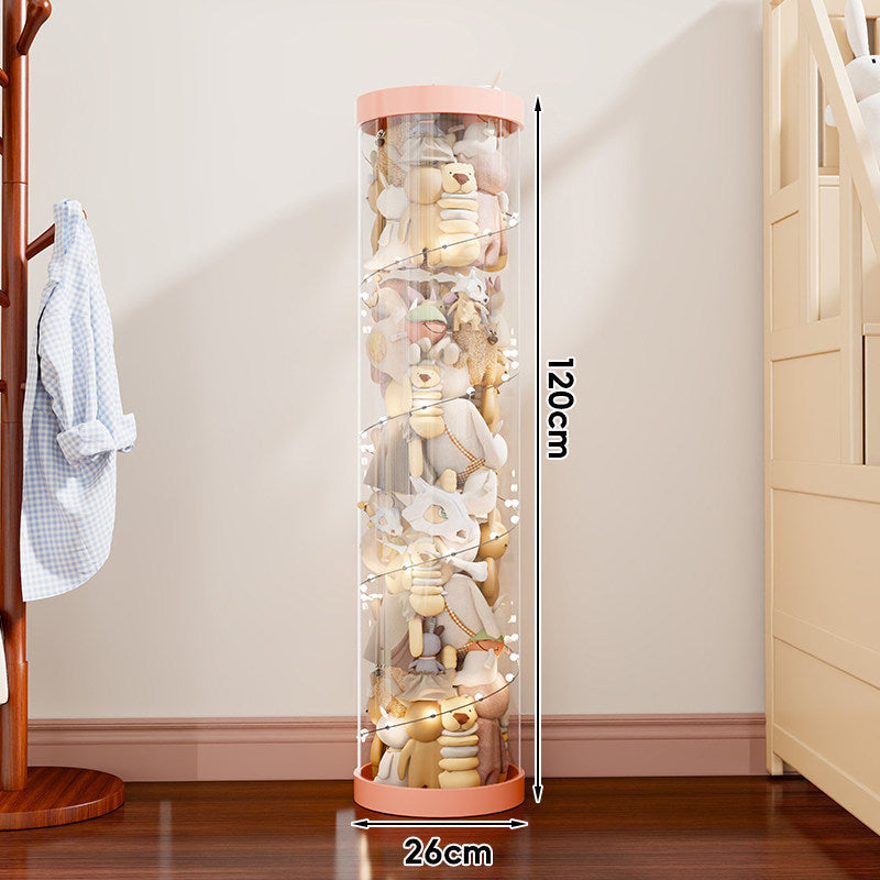 Vertical Transparent Plush Toy Storage Cylinder Organizer