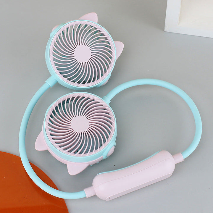 Ladies Portable Neck Fan with Dual Fan Kalsten