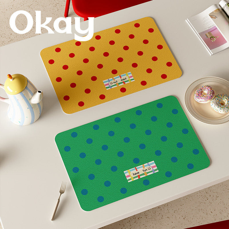 Oversized Eco-Leather Desk Mat with Non-Slip Base and Retro Grid Print