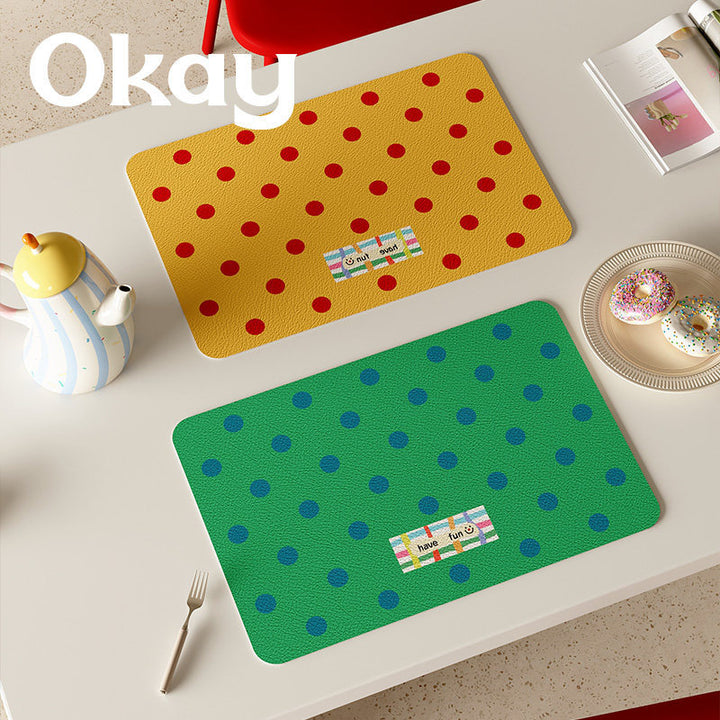 Oversized Eco-Leather Desk Mat with Non-Slip Base and Retro Grid Print