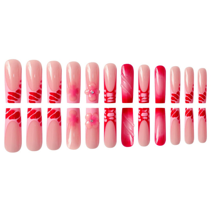 Glamorous Floral Press-On Nails Set Kalsten