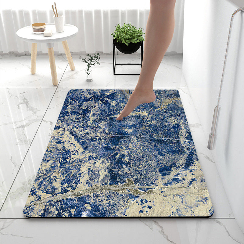 Soft Print Abstract Marble Bath Mat Kalsten