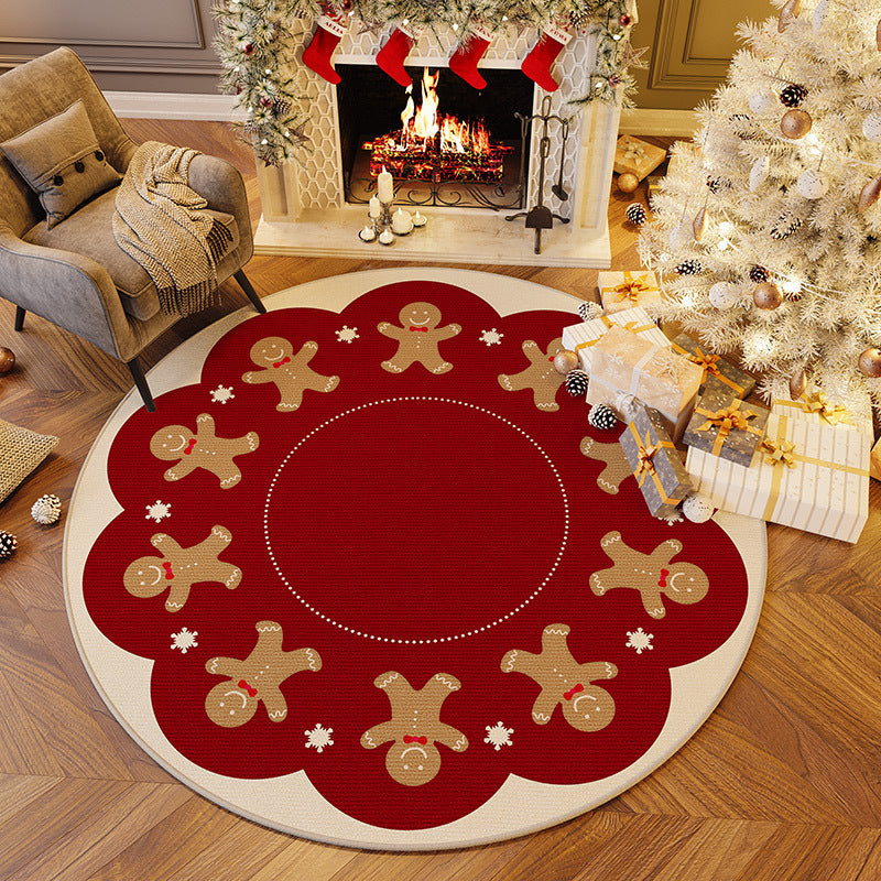 Christmas-Themed Round Area Rug