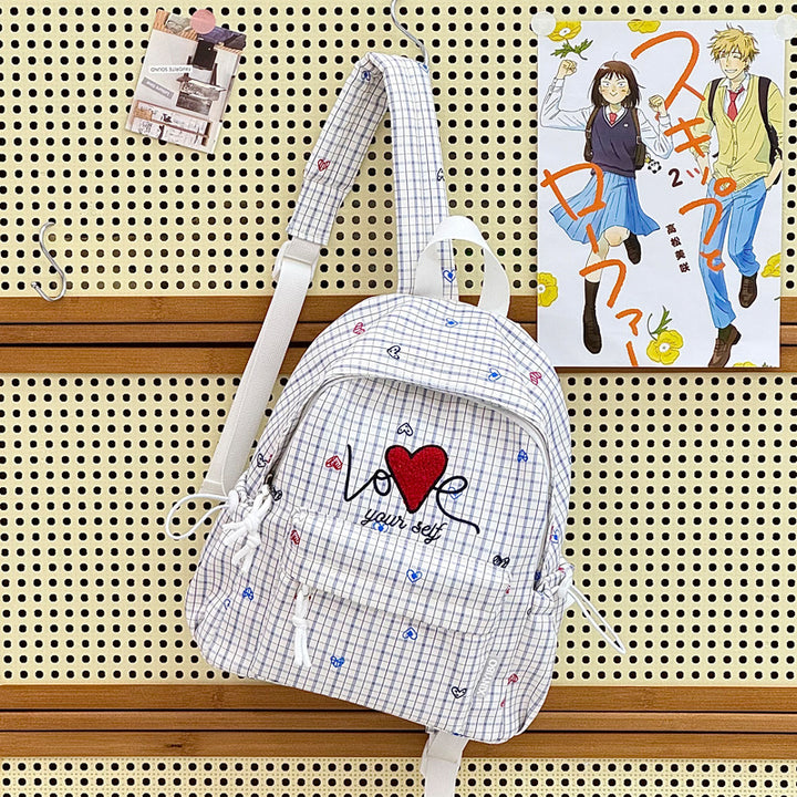 Embroidered Heart-Themed Casual Backpack Kalsten