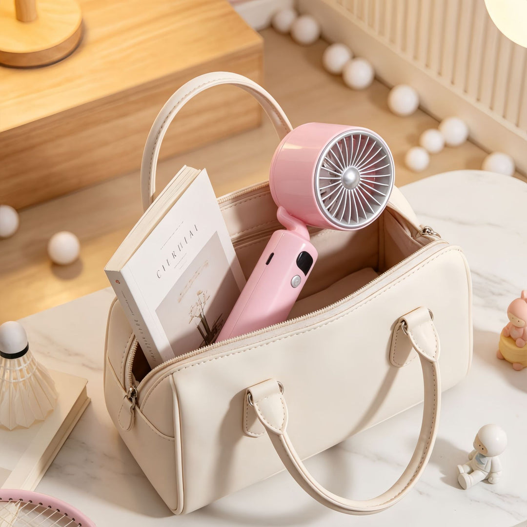 Women portable USB table fan with digital speed display Kalsten