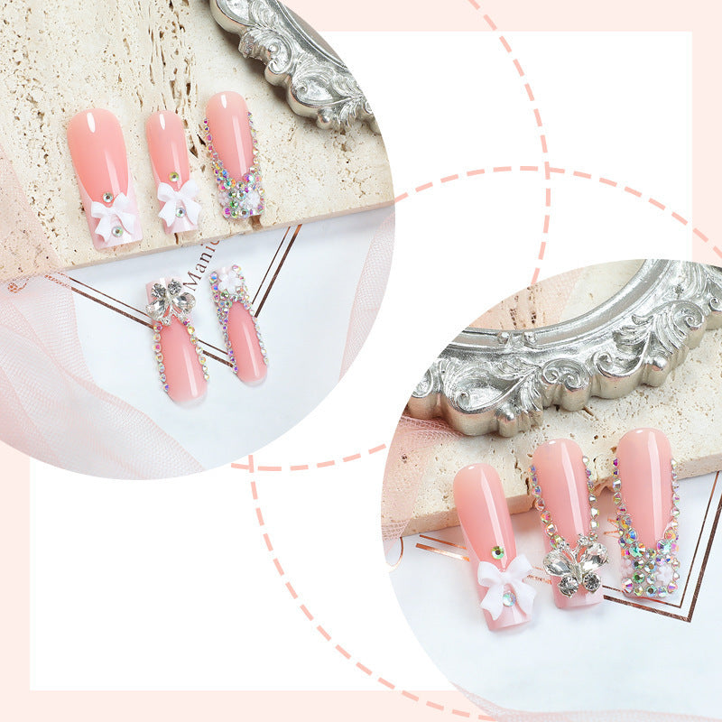 Acrylic nail set with extravagant 3D embellishments and sparkling accents Kalsten
