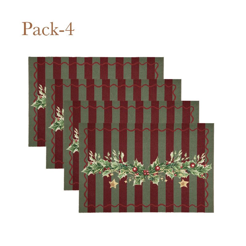 Christmas doormat with lettering and holly motif