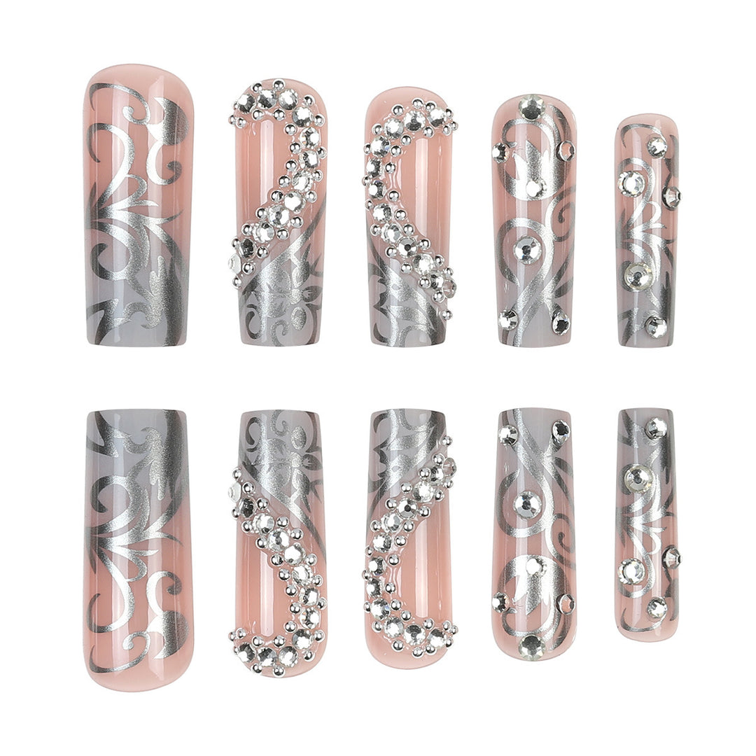 Decorative Rhinestone Stiletto Press-On Nails Kalsten