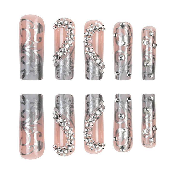 Decorative Rhinestone Stiletto Press-On Nails Kalsten