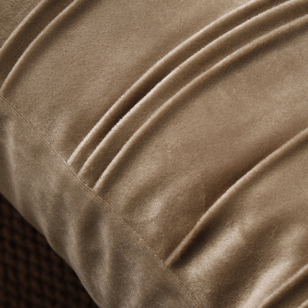 Luxury Velvet Vertical Pintuck Square Throw Pillow Cover