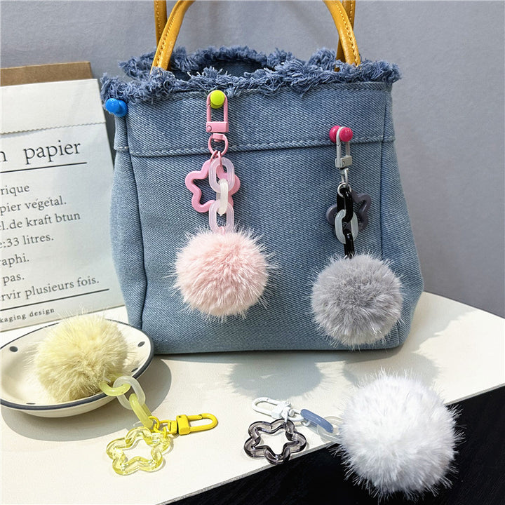 Cute Fuzzy Pom-Pom Keychain kalsten