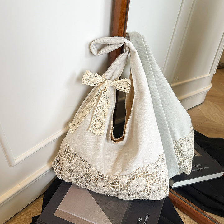 Handcrafted Floral Lace Tote Bag