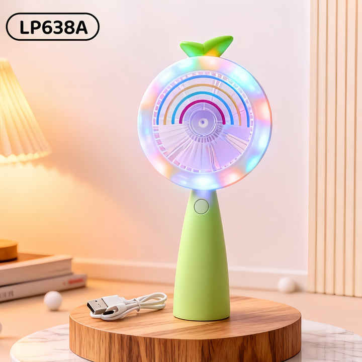 Women's portable USB hand fan with LED function and variable speed control Kalsten