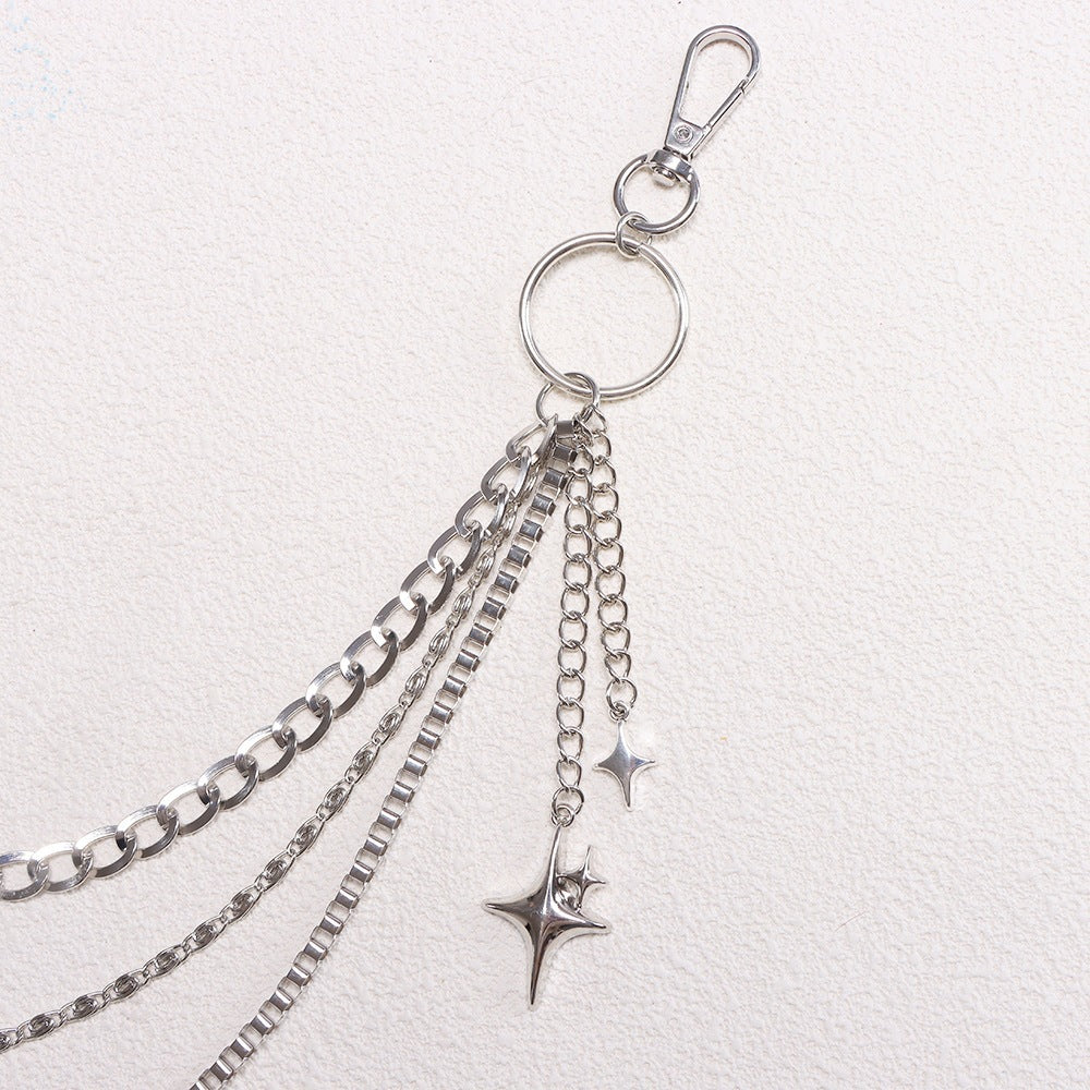 Fashionable keychain chain with sparkling stars Kalsten
