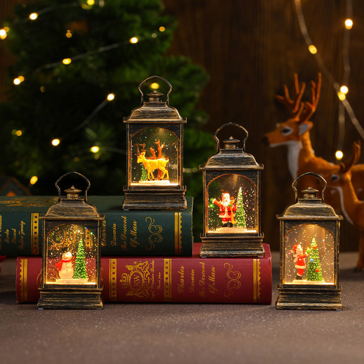 Decorative LED Lantern with Snowman Scene Kalsten