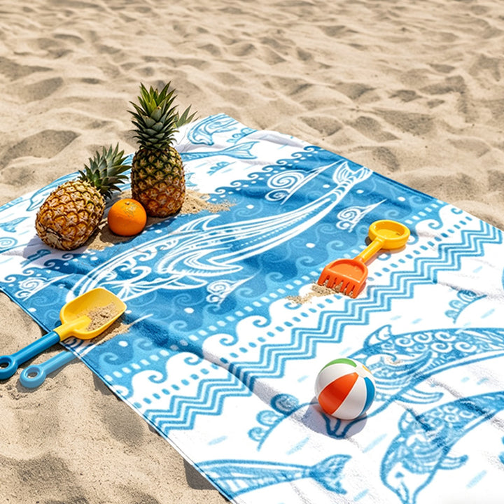 Beach towel with maritime dolphin motif Kalsten