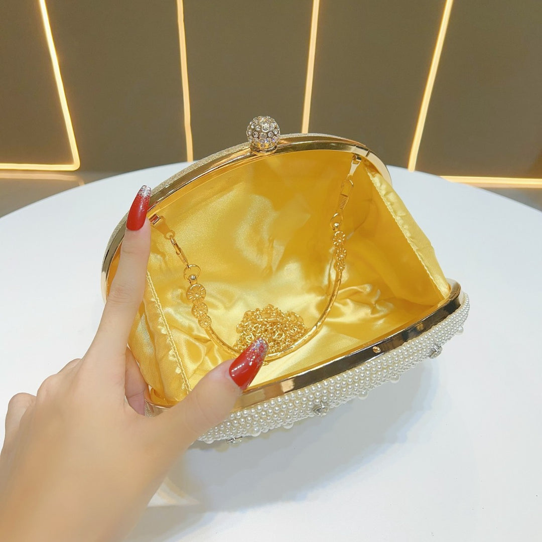 Pearled Decorative Evening Clutch