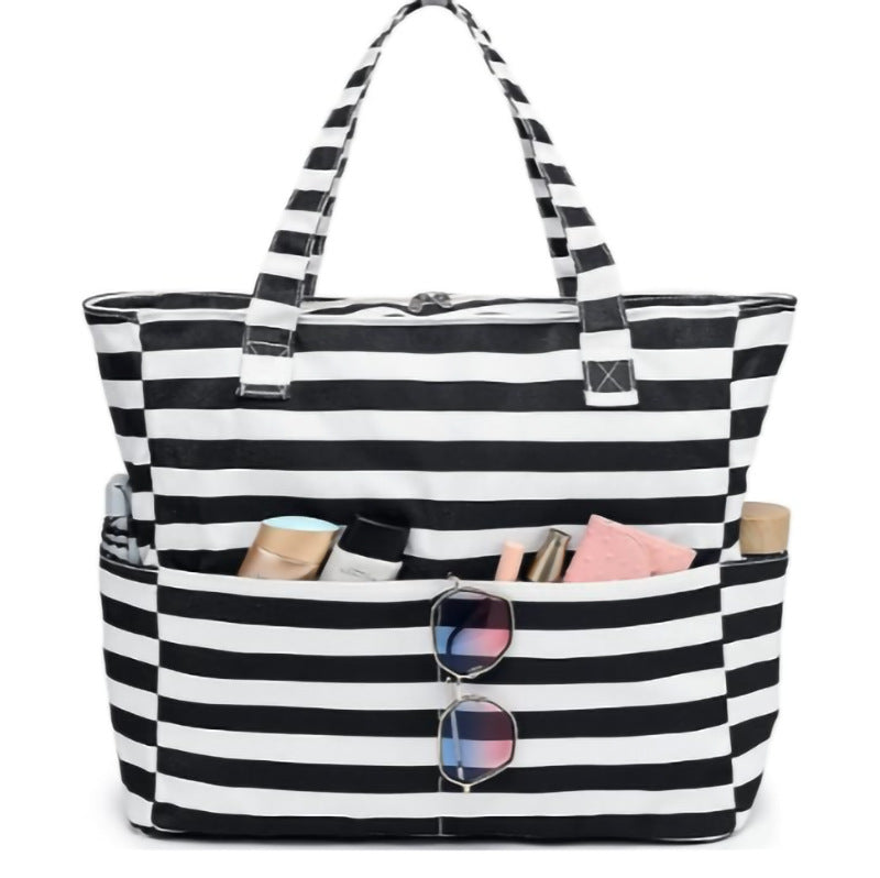 Spacious and Stylish Shopping Bag with Striped Pattern Kalsten