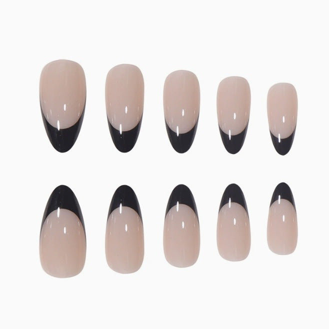 Elegant Black French Tip Acrylic Nail Enhancements Kalsten