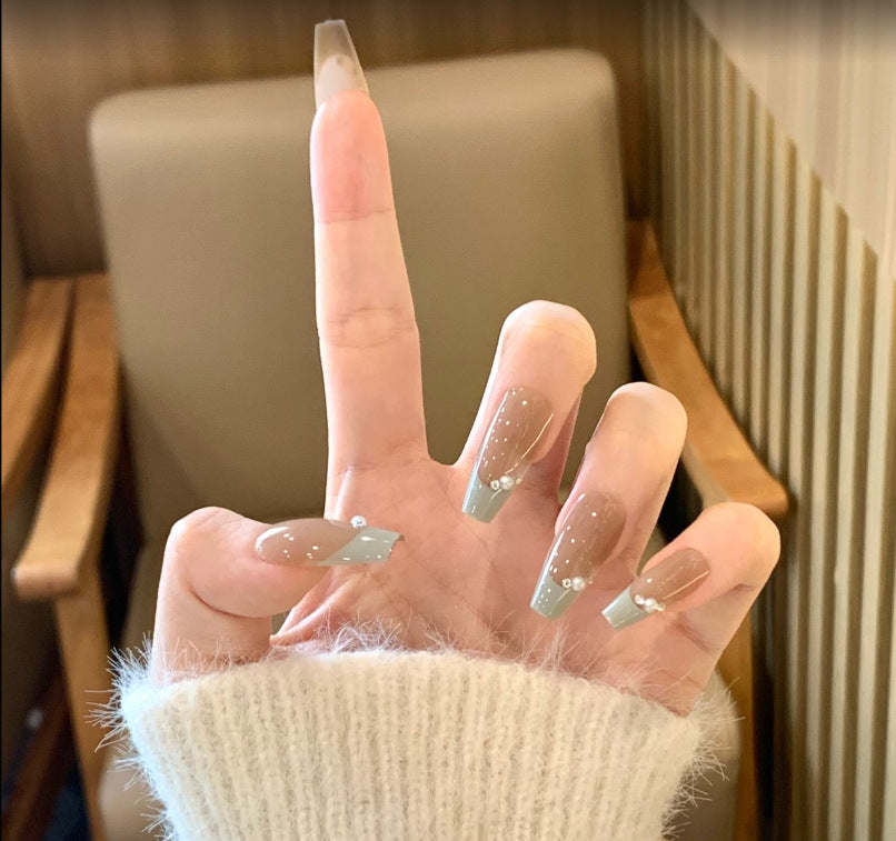 Artistic Press-On Nail Set with Star Design Kalsten
