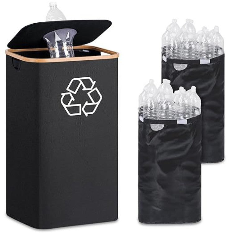 Elegant recycling bin with removable lid and compartments Kalsten