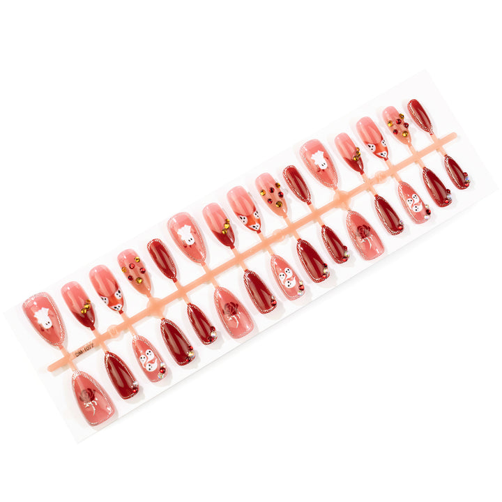 Artistic Halloween-Themed Press-On Nail Set 1790738645