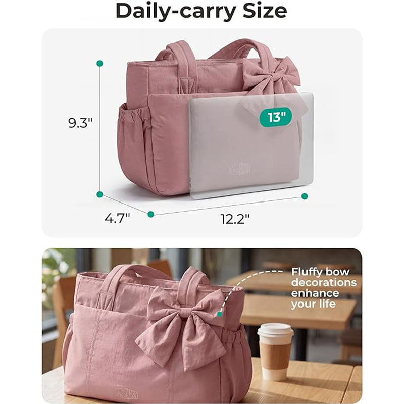 Fashionable Tote Bag with Decorative Bow Detail Kalsten