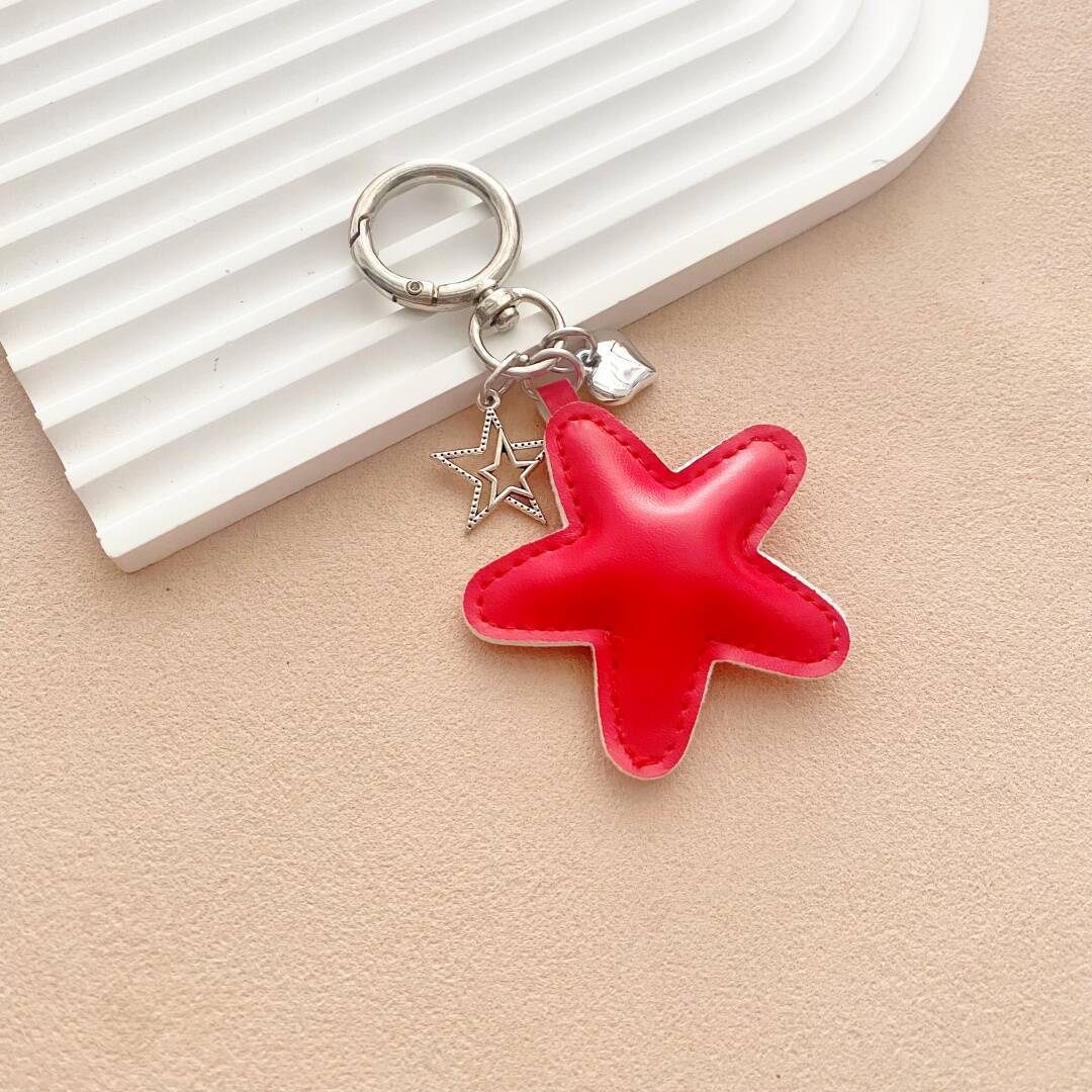 Starfish-Shaped Leather Keychain kalsten