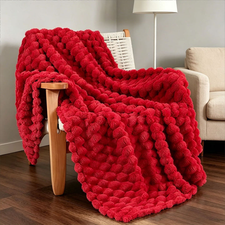 Plush Textured Decorative Throw Blanket