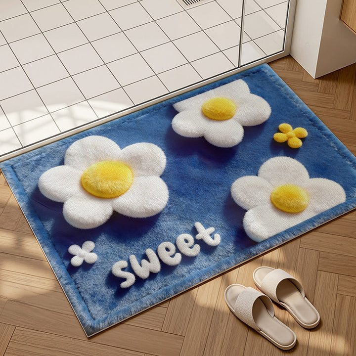 Plush Bear Pattern Bath Mat