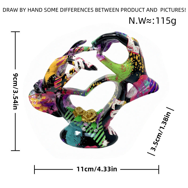 Artistic heart sculpture with intricate painting Kalsten