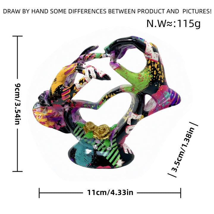 Artistic heart sculpture with intricate painting Kalsten