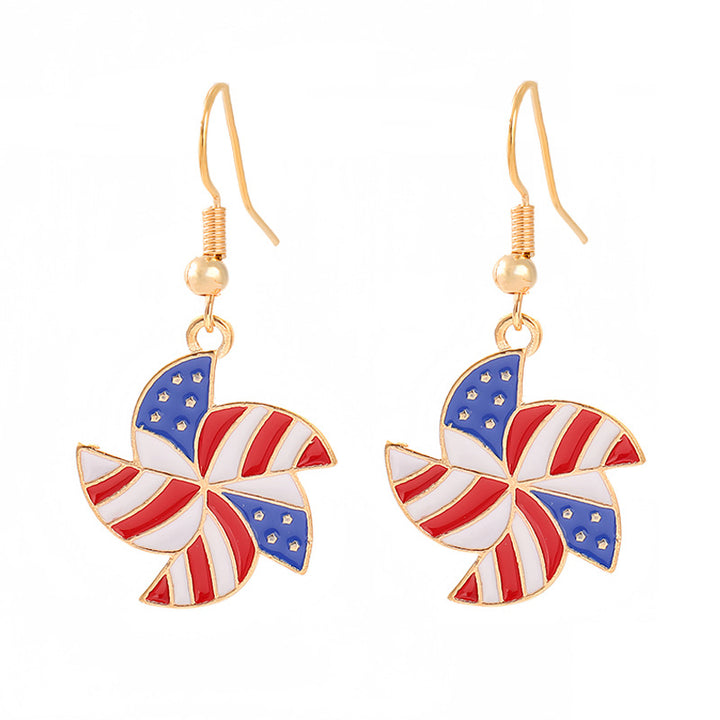 Women's nan patriotic horseshoe enamel dangle earrings with star-accented design and fishhook findings Kalsten