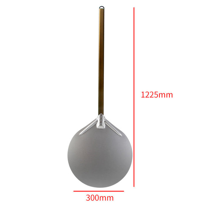 long wooden handled round aluminum pizza peel with reinforced neck Kalsten