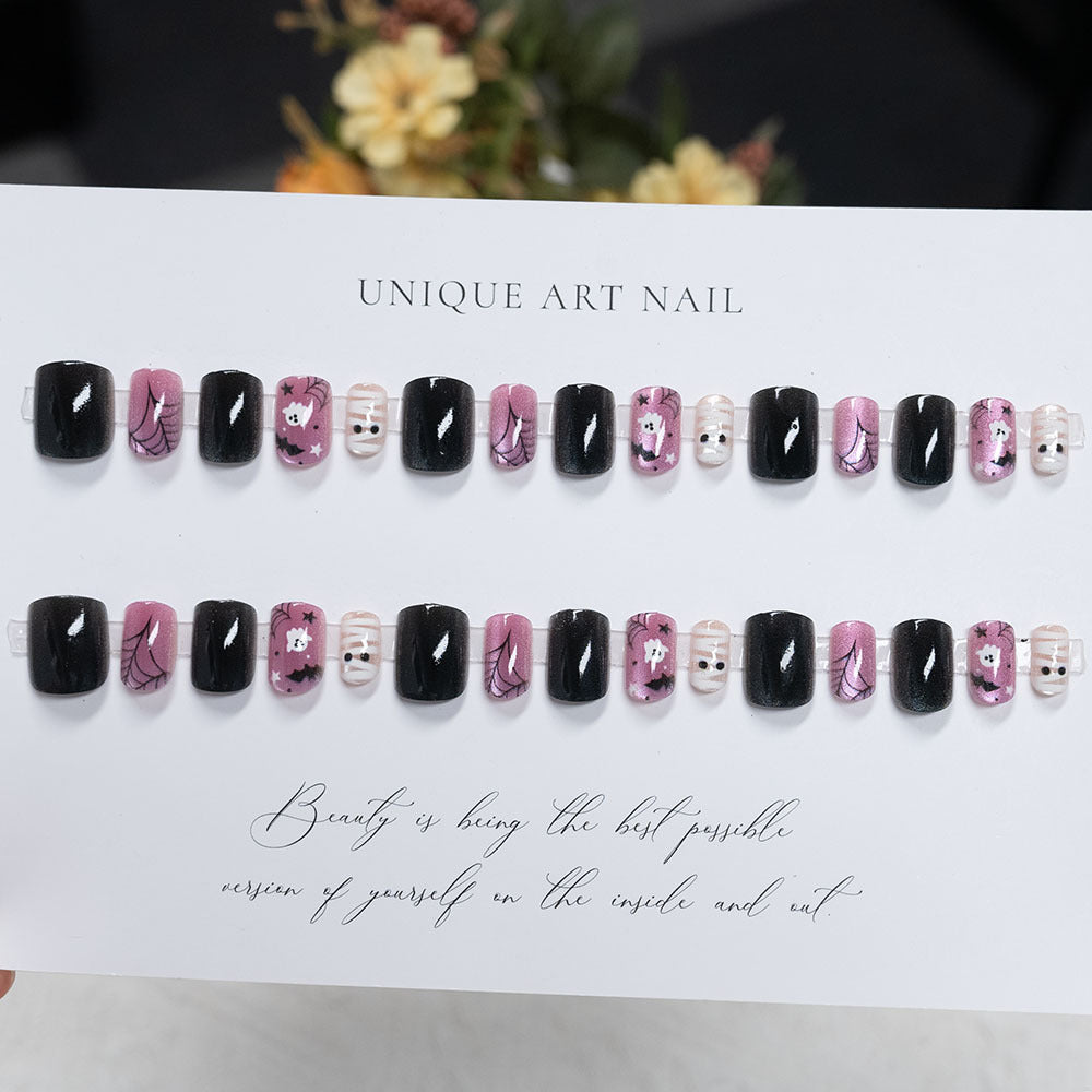 Halloween-Themed Press-On Nail Art
