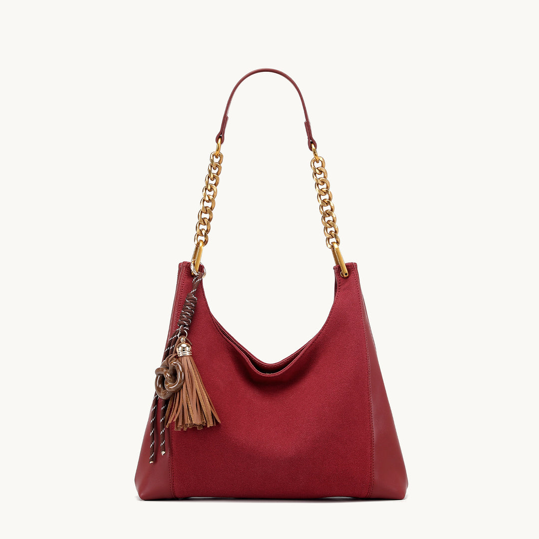 Elegant Chain-Handled Hobo Handbag