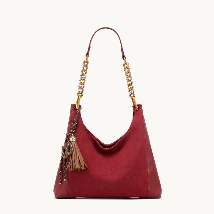 Elegant Chain-Handled Hobo Handbag