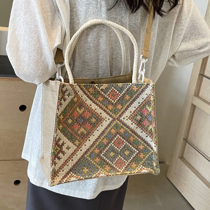 Decorative Patterned Canvas Tote Bag