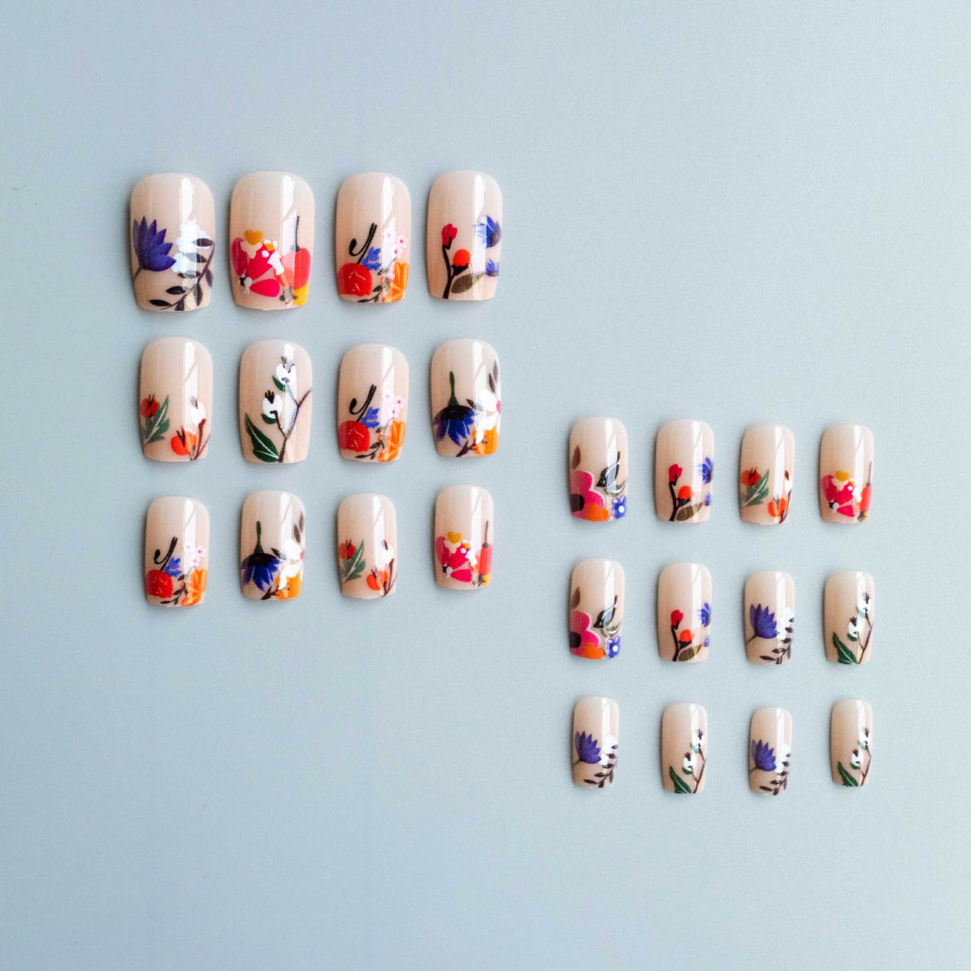 Floral Acrylic Nail Art Set