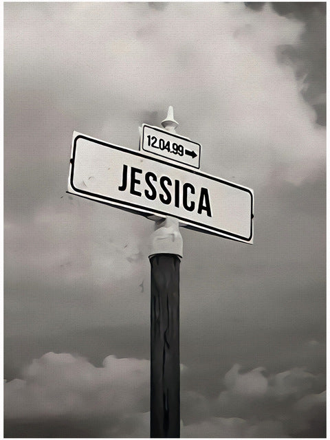 Customizable Directional Street Sign Wall Plaque With Removable Name Panels And Date Tags