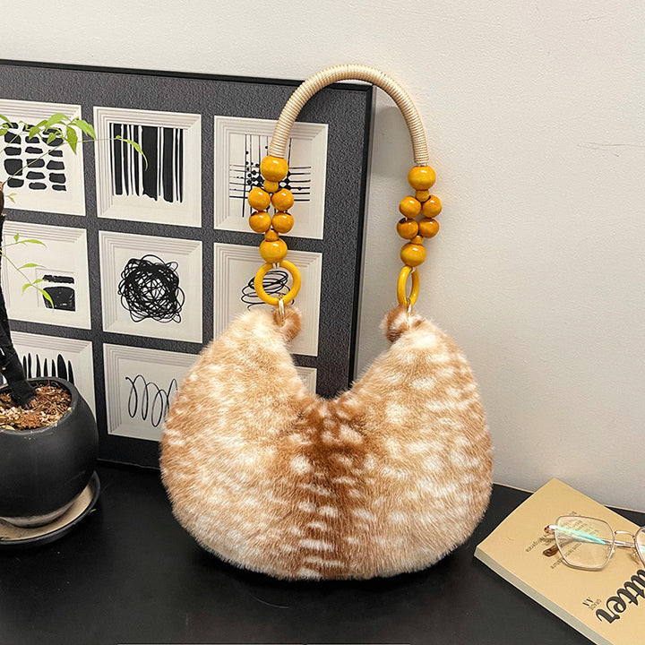 Plush Textured Handheld Handbag