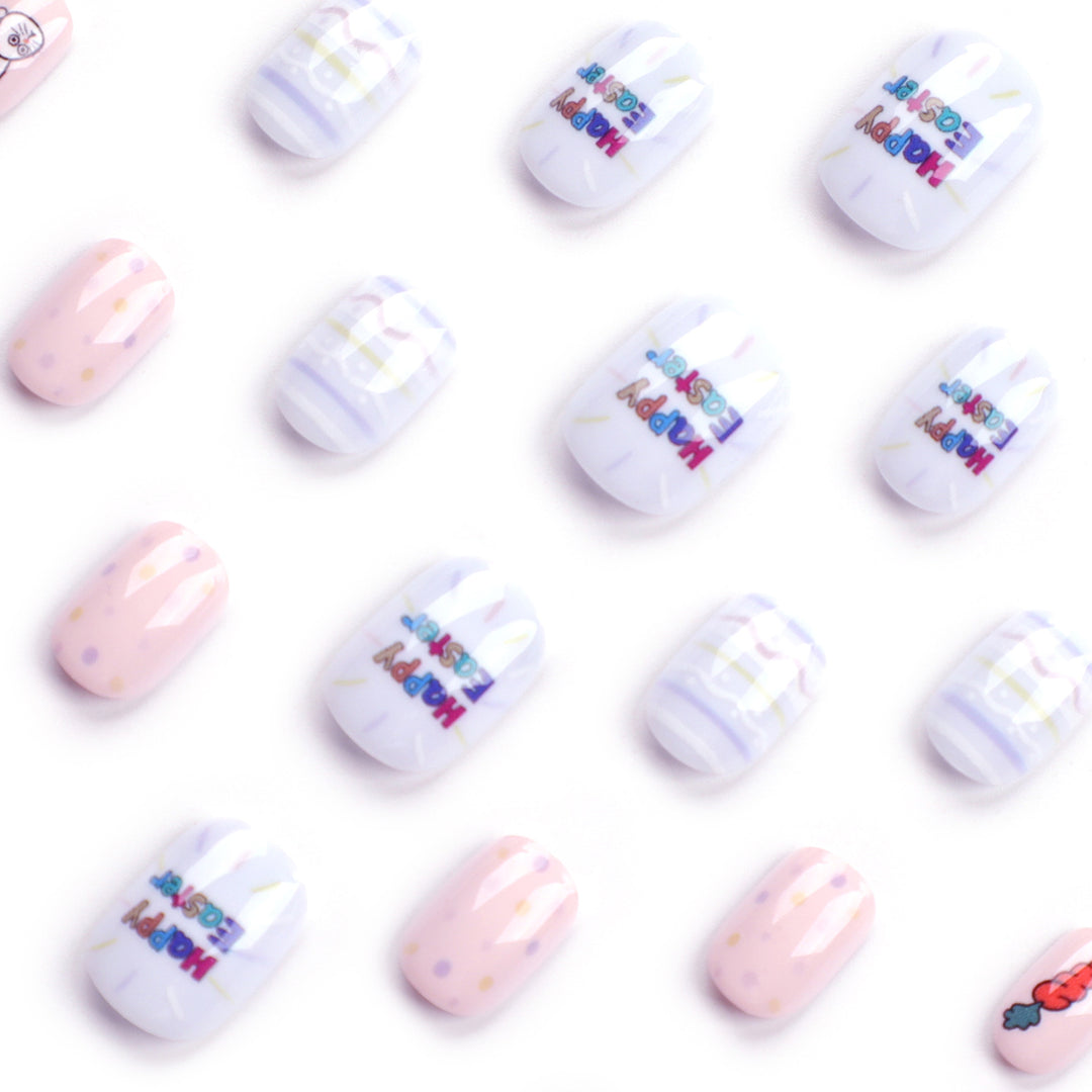 Artful nail art with cute animal motifs and pastel-colored design Kalsten
