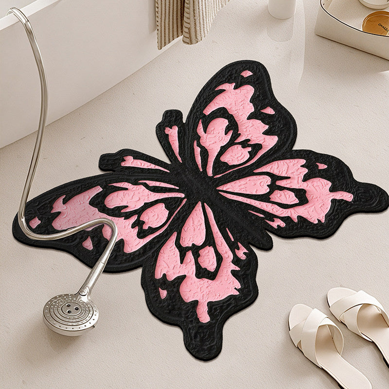 Butterfly Shaped Bathroom Rug Kalsten