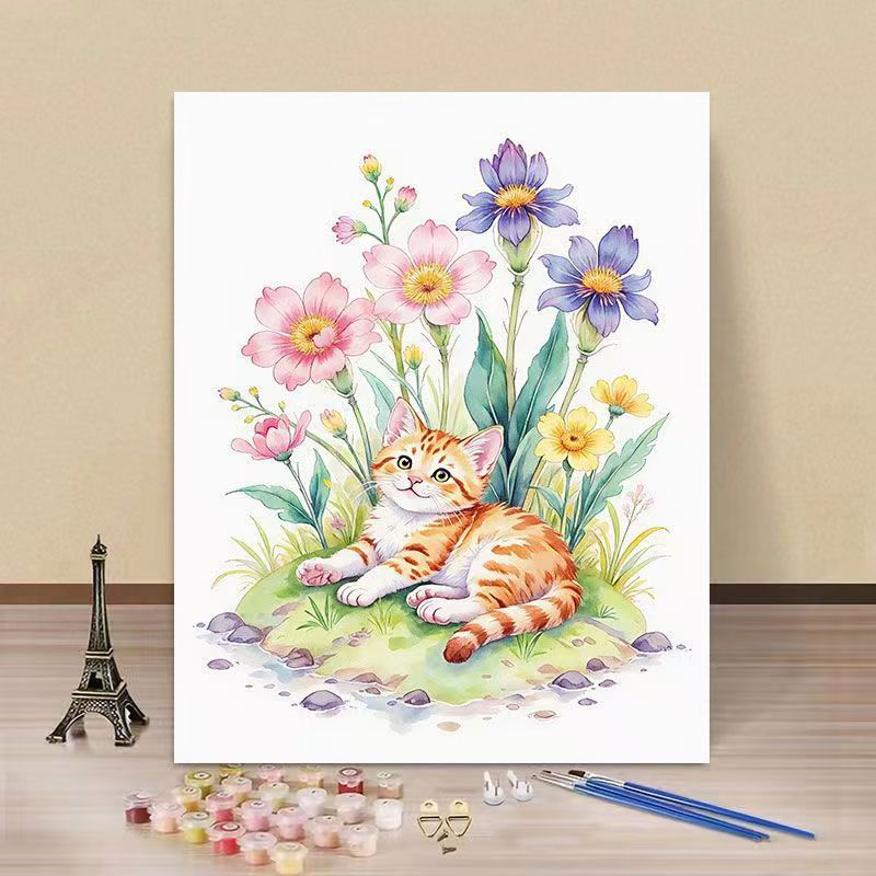 DIY Water Lily and Kingfisher Paint by Numbers Art Kit Kalsten