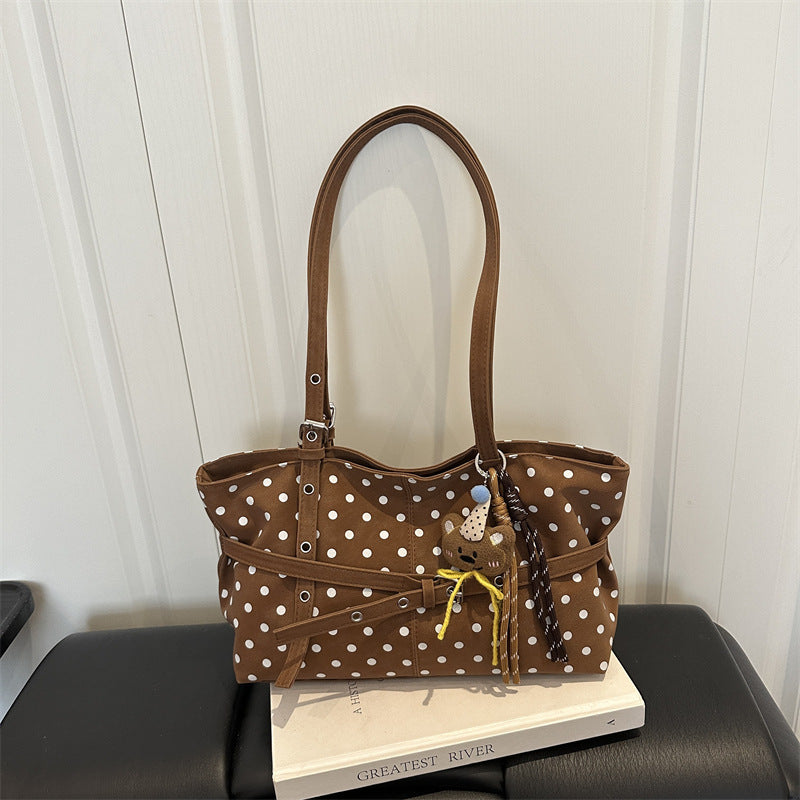 Polka Dot Decorative Shoulder Tote Bag