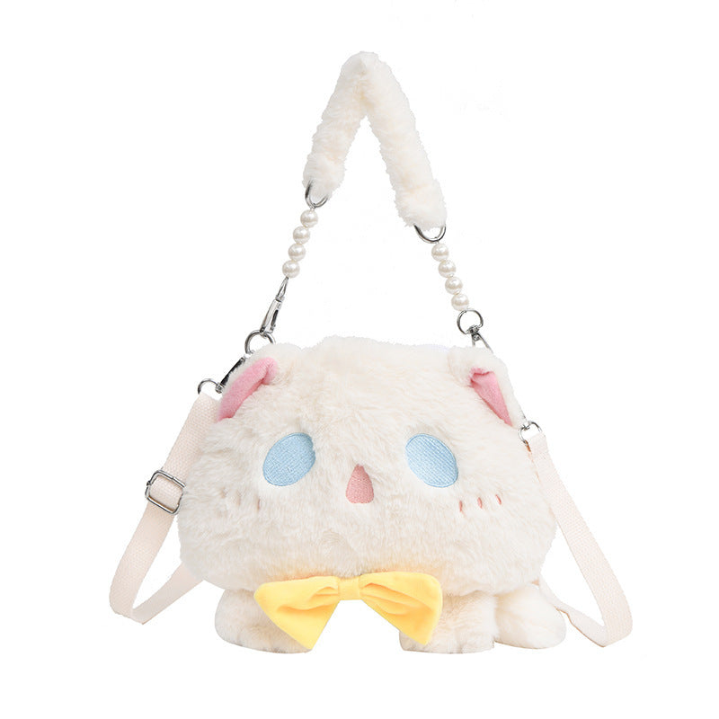 Plush Shoulder Bag with Cat Design Kalsten