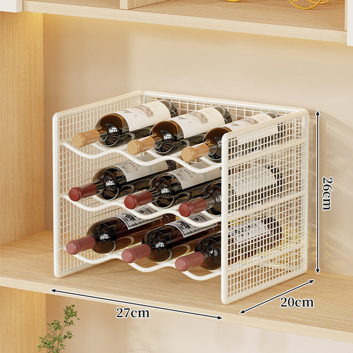 Compact Countertop Metal Wire Wine Bottle Organizer